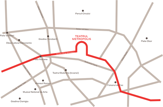 Harta - Cum ajung la Teatrul Metropolis